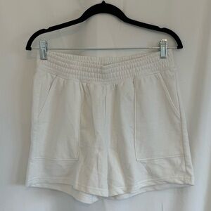 H&M Divided White Cotton Blend Athletic Short